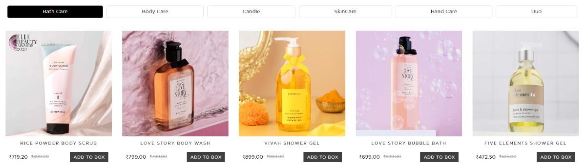  A gifting bundle of Kimirica made using Easy Bundles, encouraging customers to buy products from various categories.