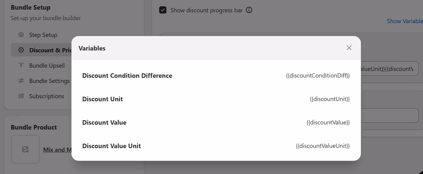 Shopify Mix & Match Bundle - Discount message