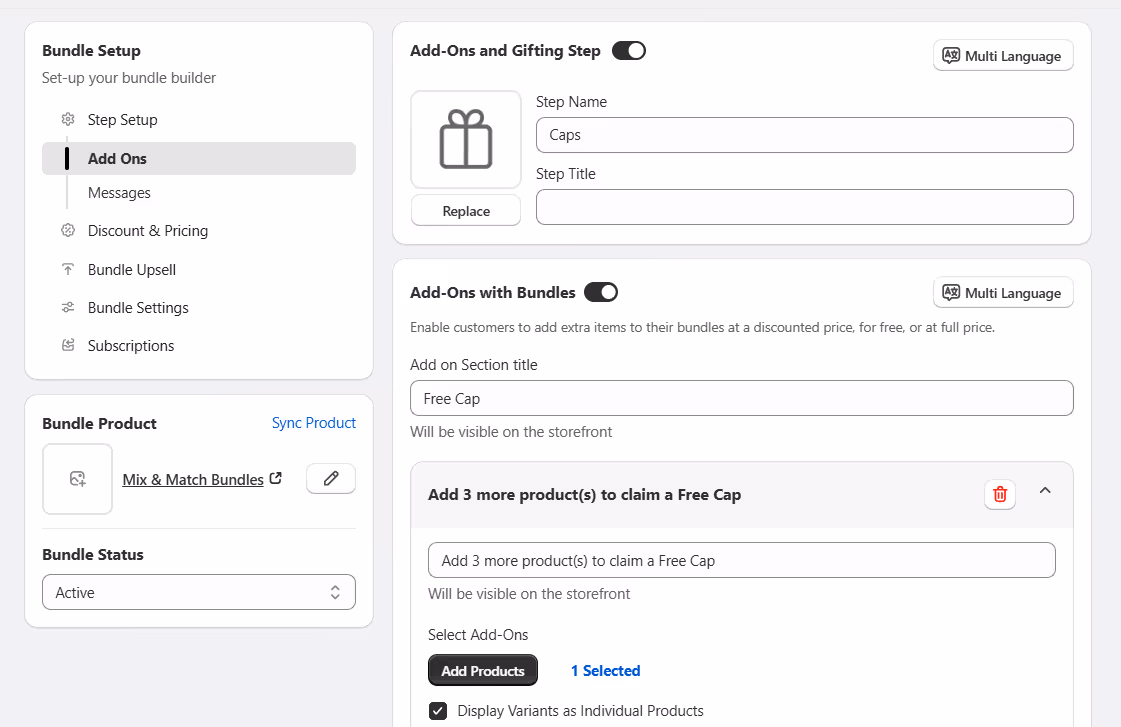 Shopify Mix & Match Bundles - Add-on & Free Gifts