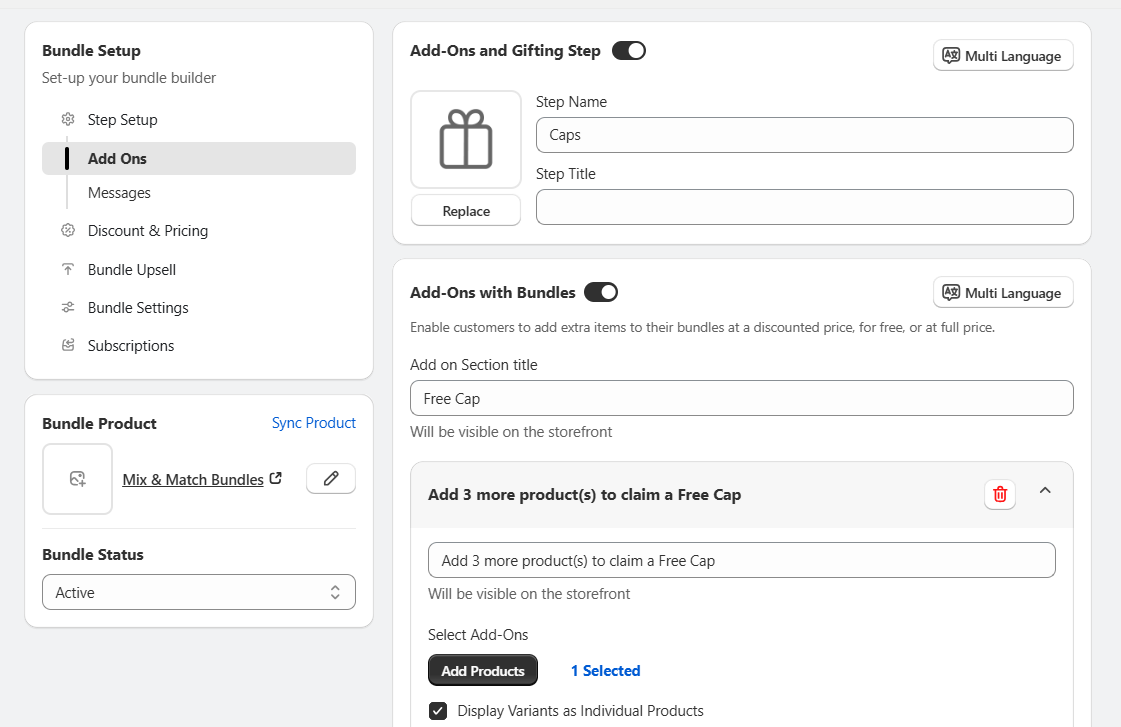 Shopify Mix & Match Bundles - Add-on & Free Gifts