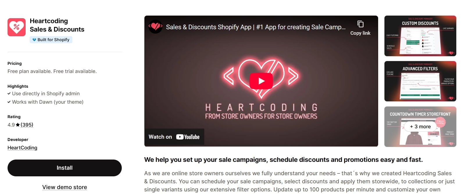 Shopify Discount App Heartcoding sales & Discounts