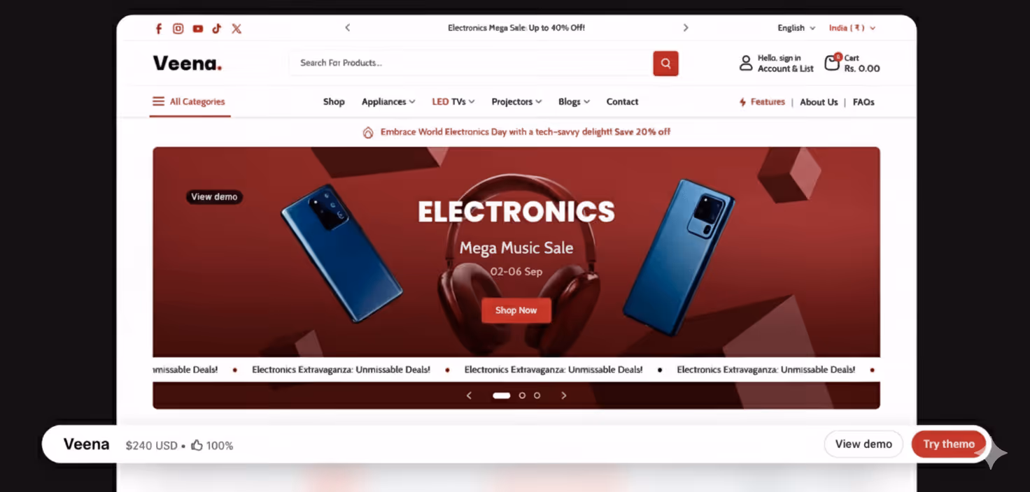 Shopify Christmas Theme Veena