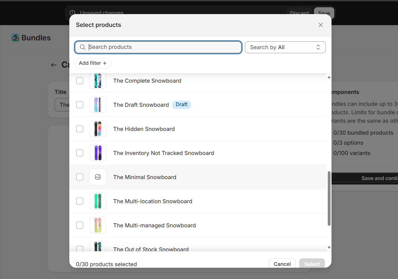 create bundles using the Shopify Bundles app