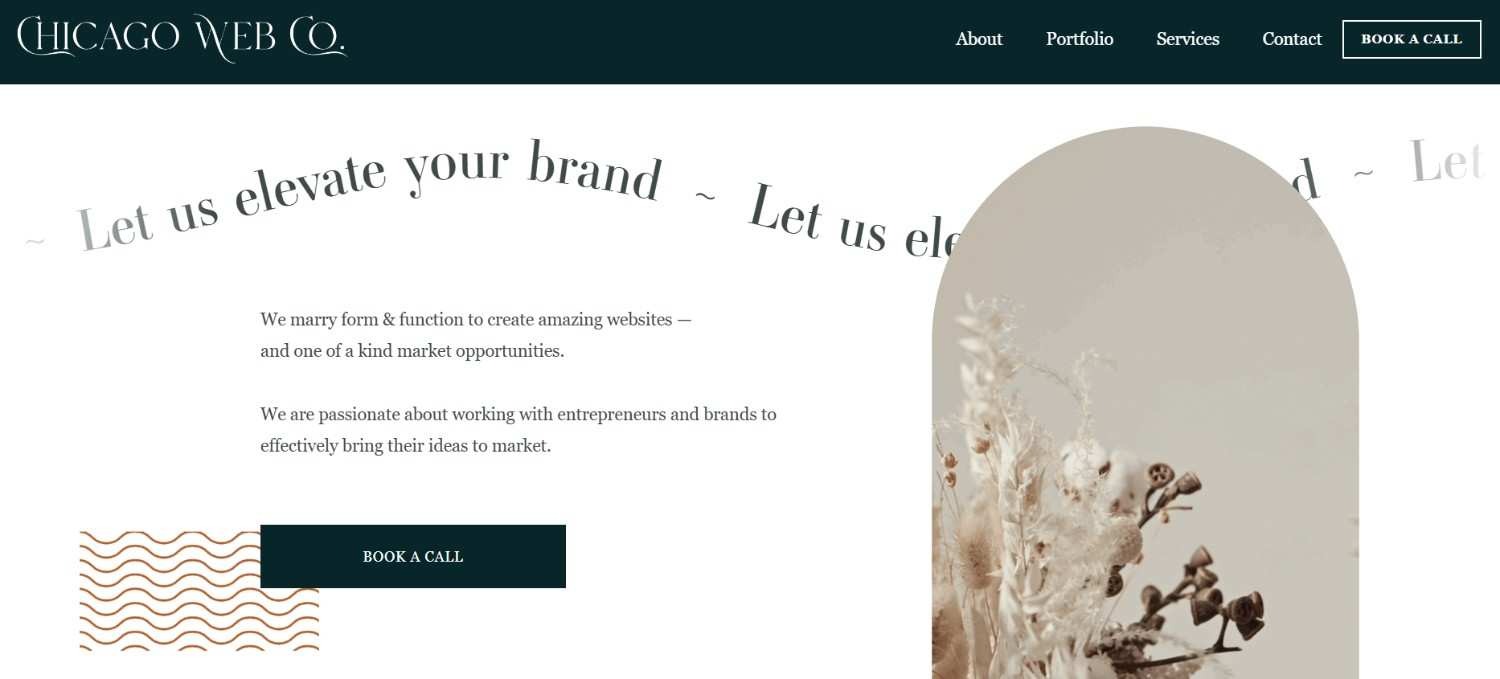 A screenshot of the Chicago Web Co. website homepage.