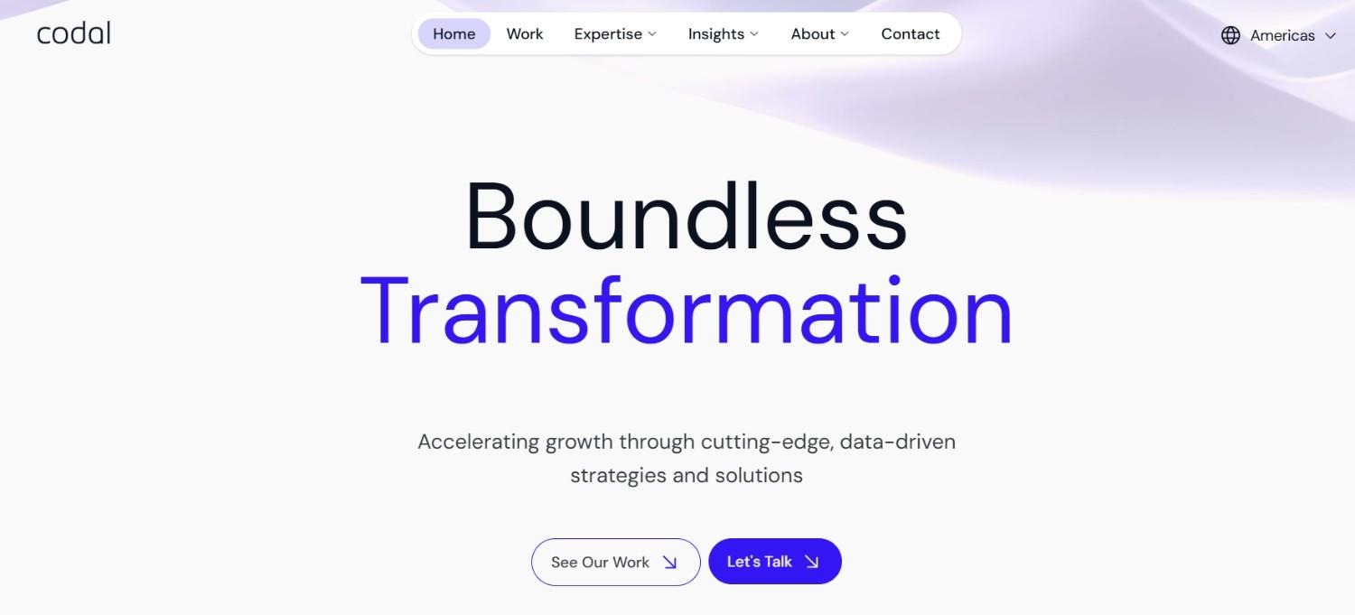 A screenshot of the Codal website homepage.