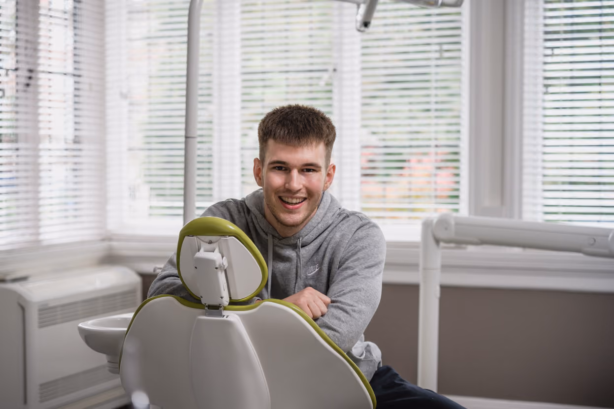 Young male patient in treatment chair