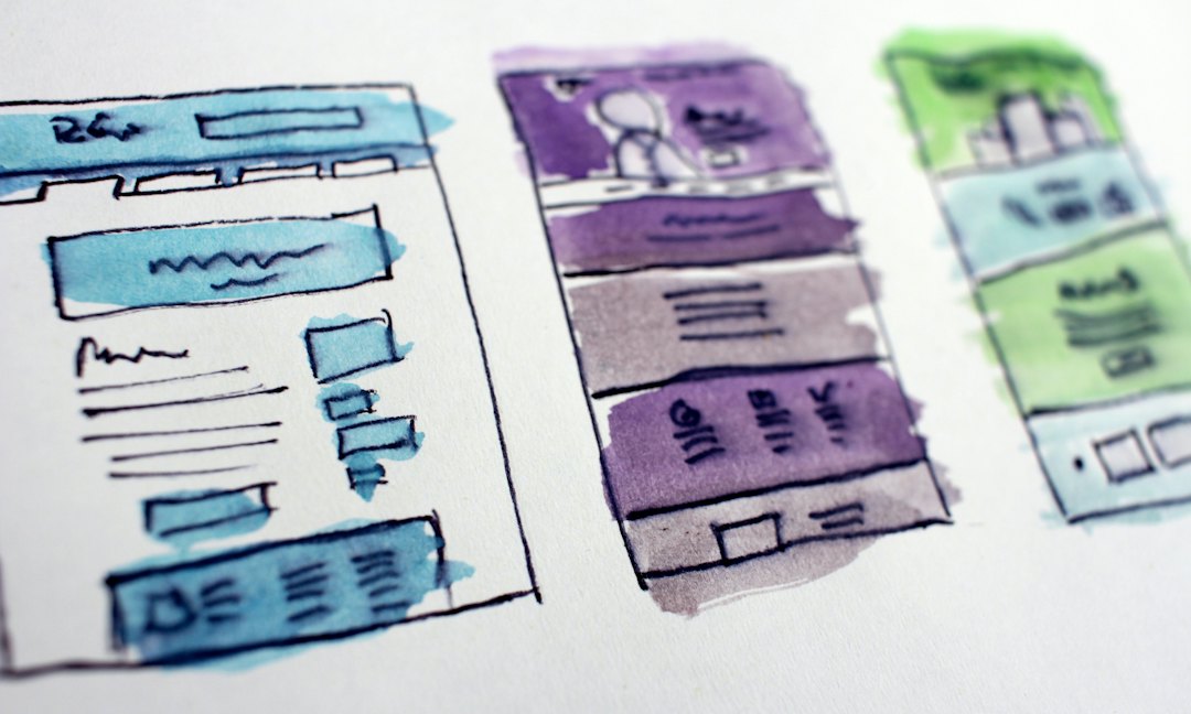 Printed mobile UI wireframes