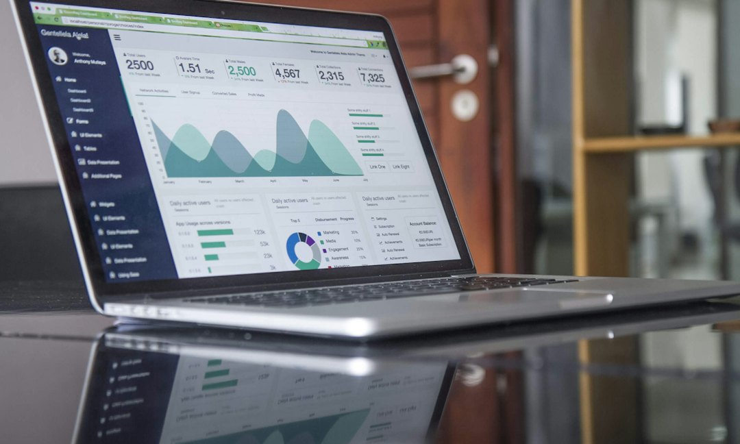Laptop showing an analytics dashboard