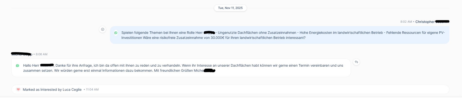 Jomavis erste Kontaktaufnahme - Gespräche folgende Themen mit Rolle