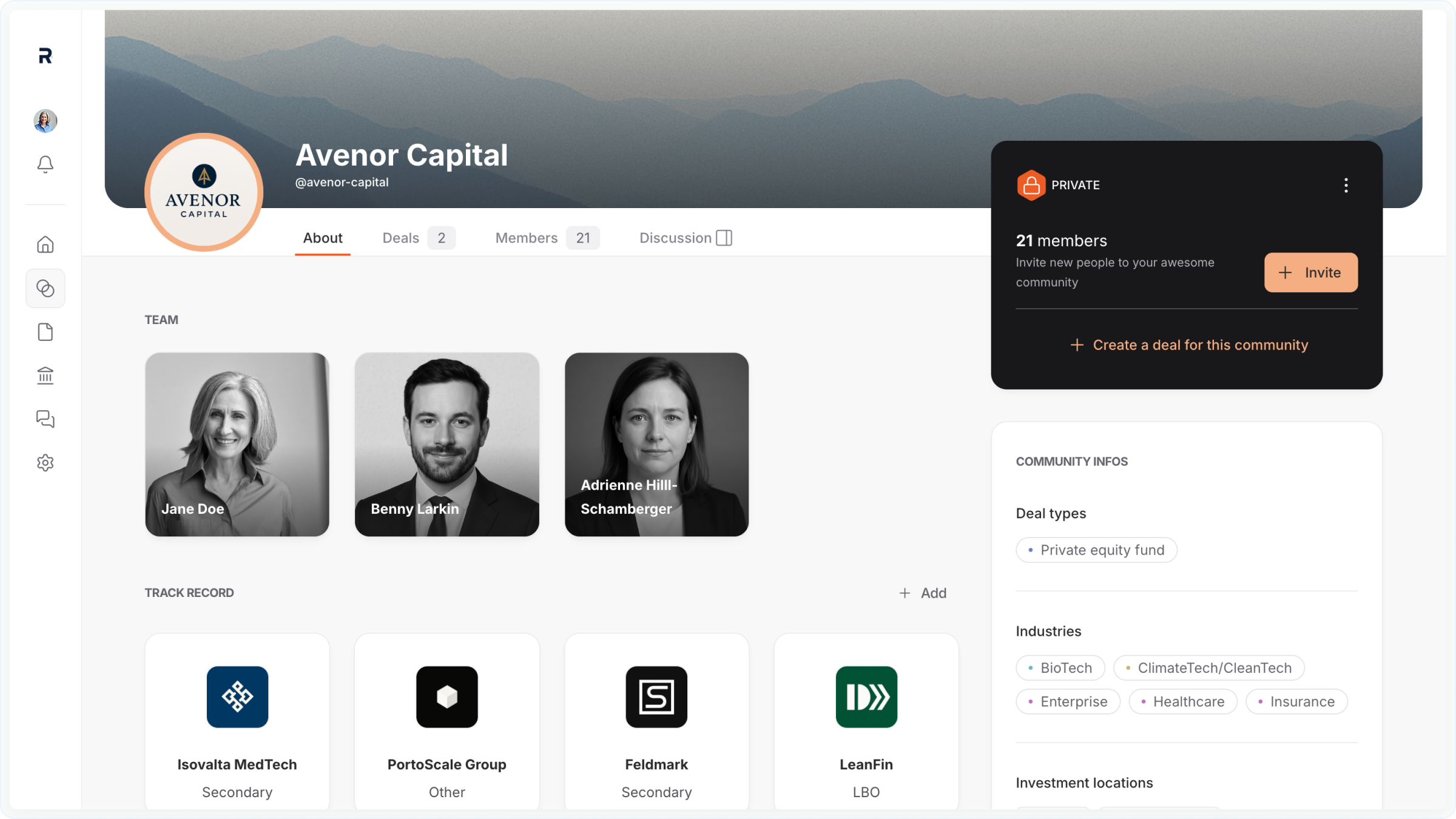 founders dashboard deal page roundtable