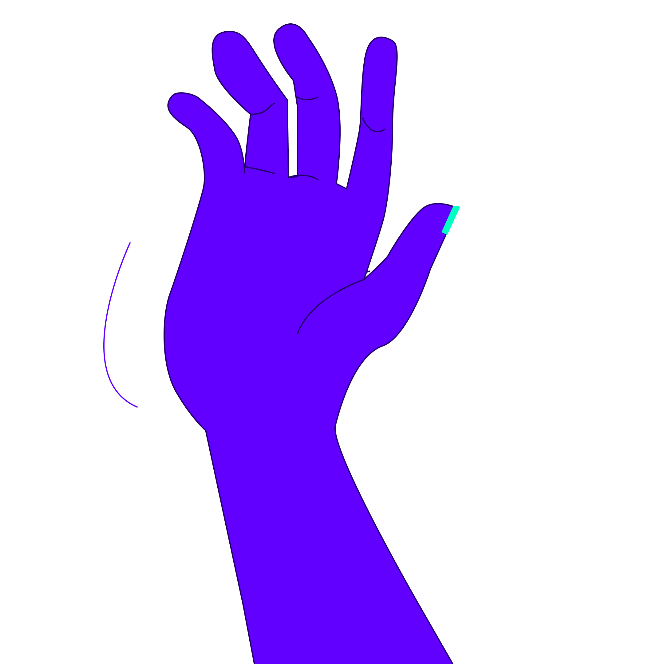 Een zwaaiende hand