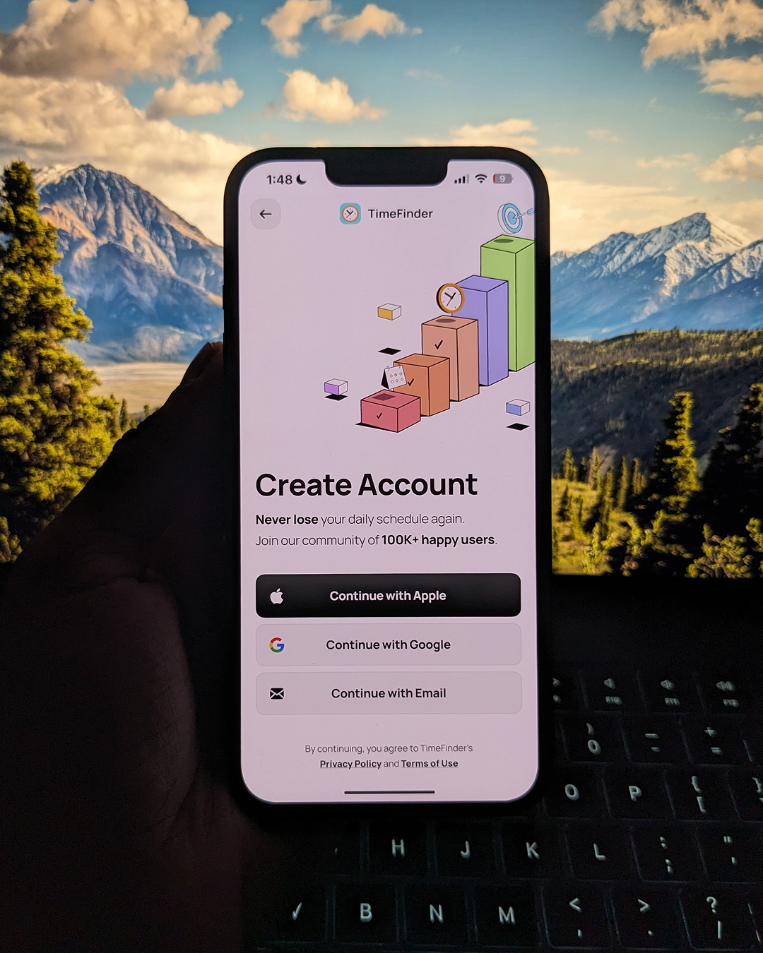 Onboarding screen design example by roastmyapp