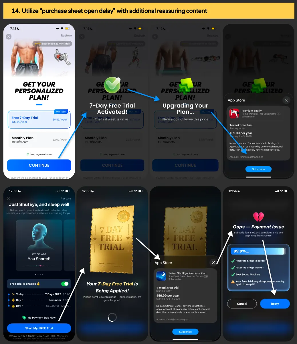 Paywall examples from Shuteye & Home workout app