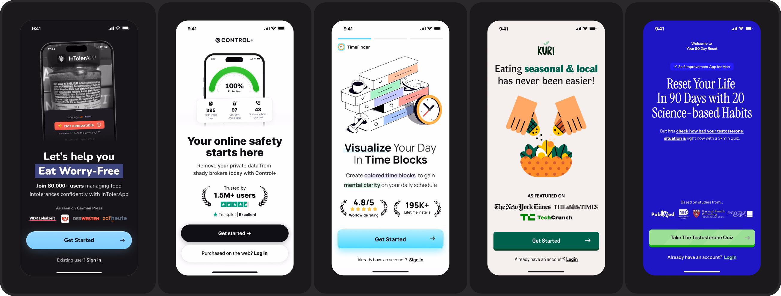 app onboarding welcome screens UI design