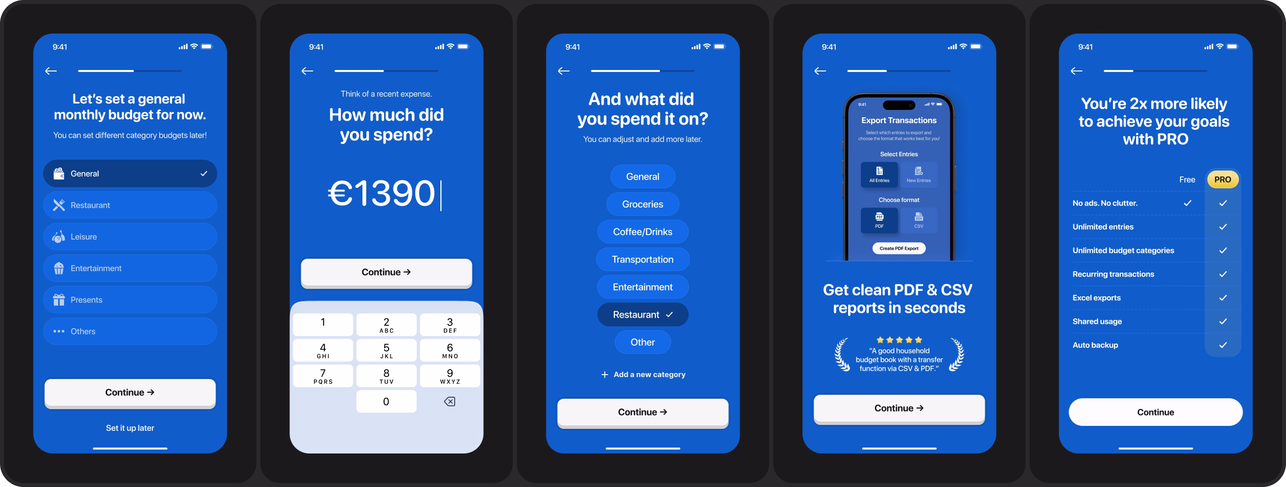 app onboarding UI design for expense tracking app