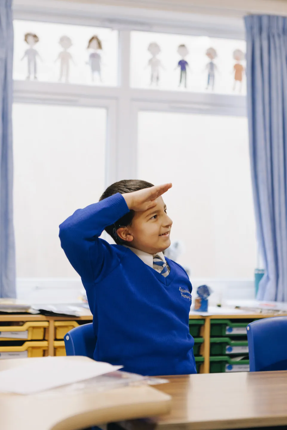 Child saluting