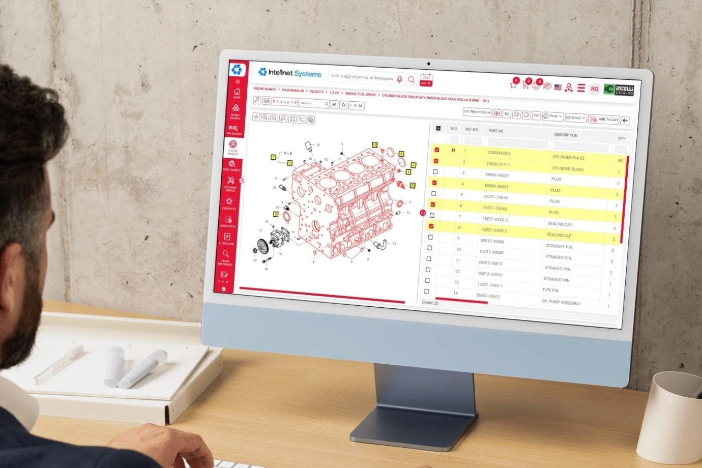 Spare parts manager using AI features in Intelli Catalog to streamline spare parts ordering