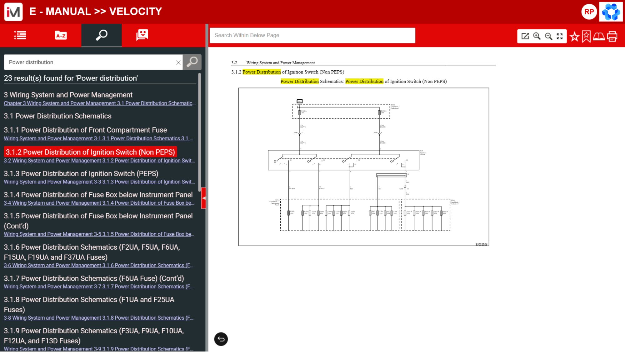 This is the interface of the Intelli Manual (Interactive Electronic Technical Manual)