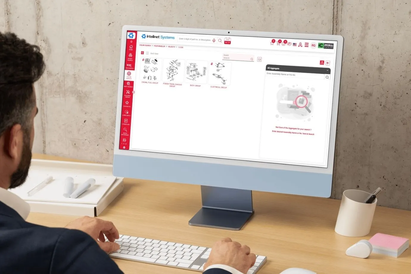 Visual of Intelli Catalog enhancing spare parts distribution with intuitive interface and real-time data