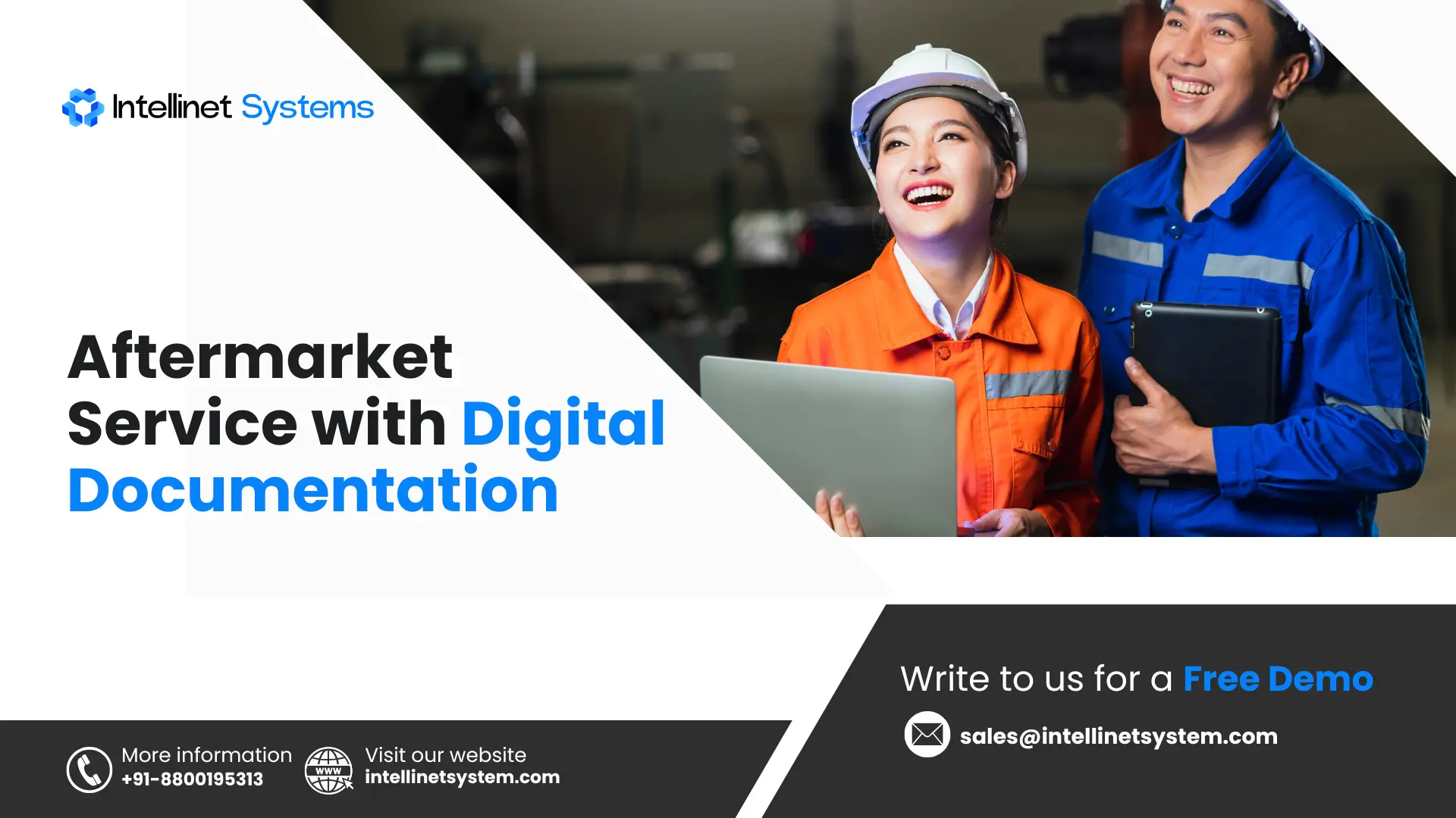Technicians using digital documentation to service equipment efficiently