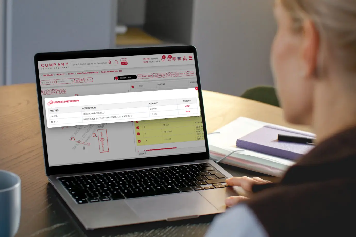 Dashboard view showing how Intelli Catalog streamlines and automates parts supersession tracking