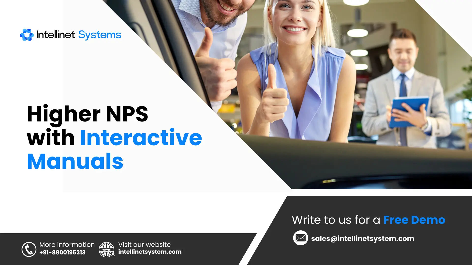 Image showing how faster troubleshooting via interactive manuals leads to increased Net Promoter Score (NPS)