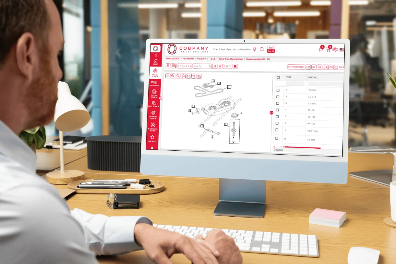 Spare parts manager using Intelli Catalog to order spare parts