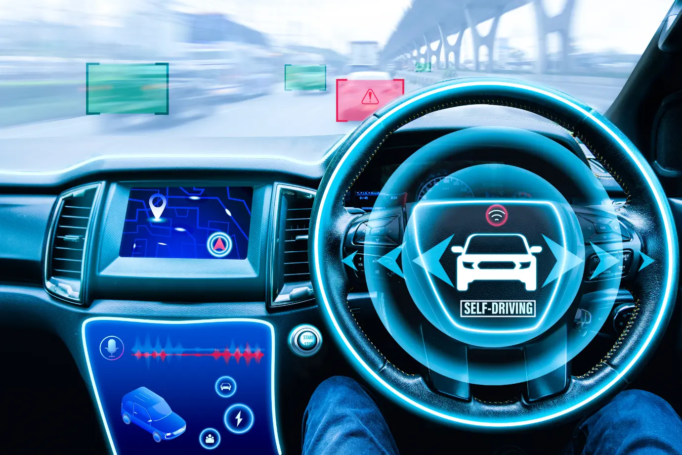 Modern software-defined vehicle highlighting the fusion of software and hardware systems