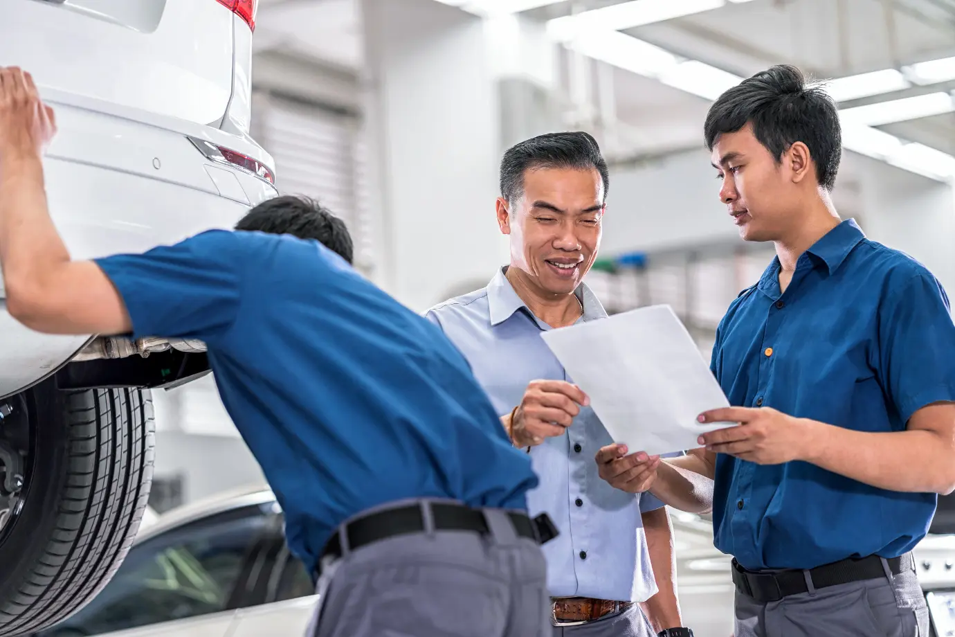 Mechanics in an automotive service center are struggling with outdated warranty processes