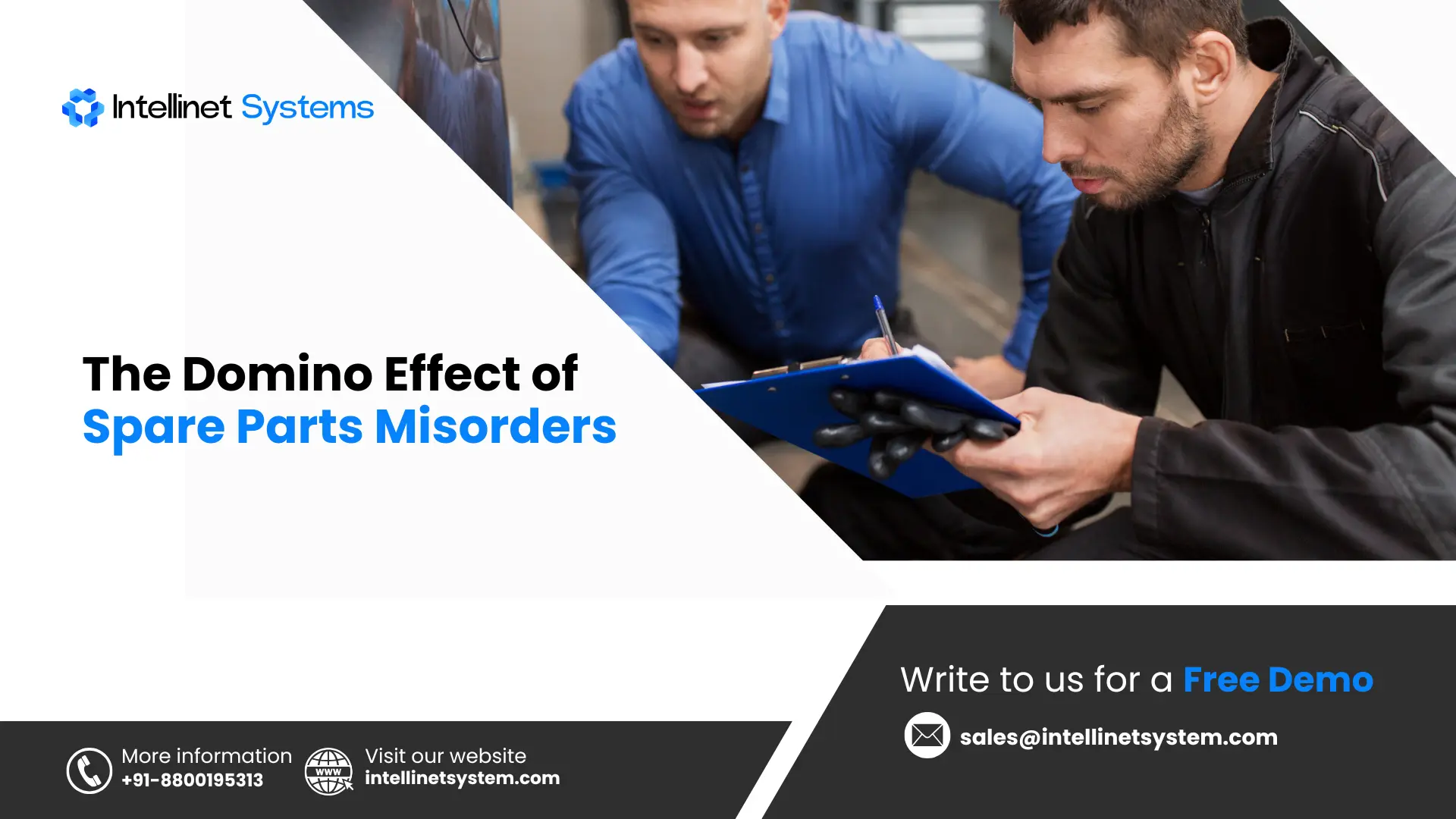 Visual showing the ripple effect of spare parts misorders impacting supply chain operations.