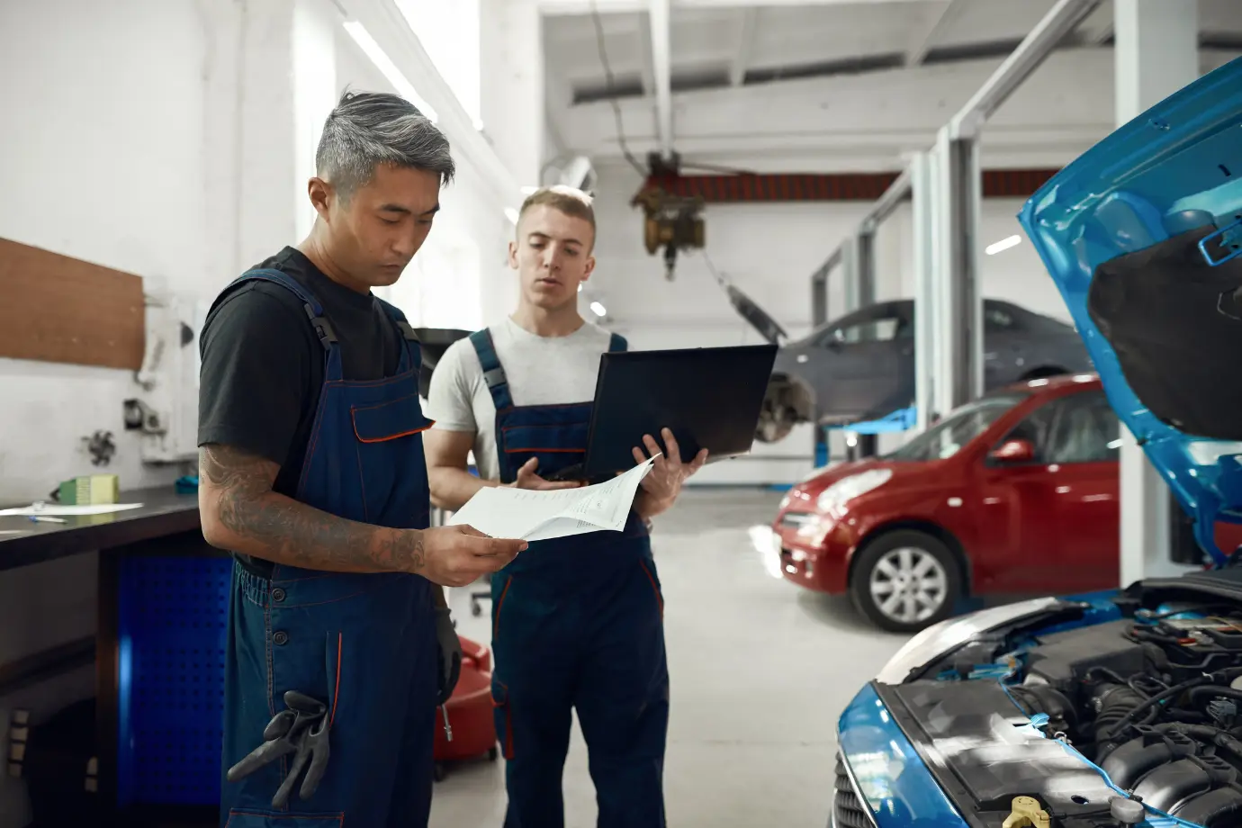 Technicians ordering spare parts.