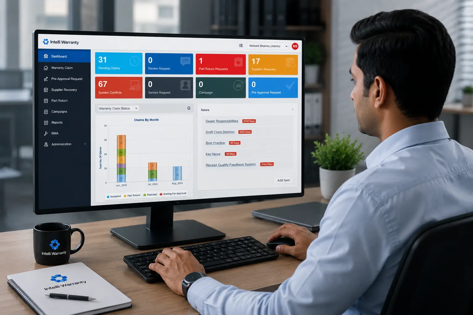 Intelli Warranty platform for automated claims management, supplier recovery, and warranty analytics