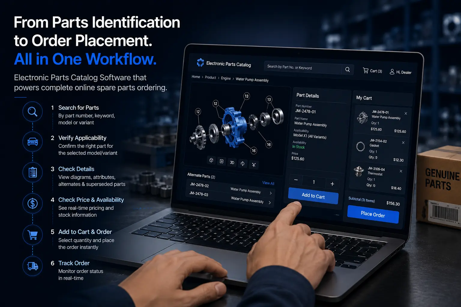 Digital parts identification and online ordering workflow