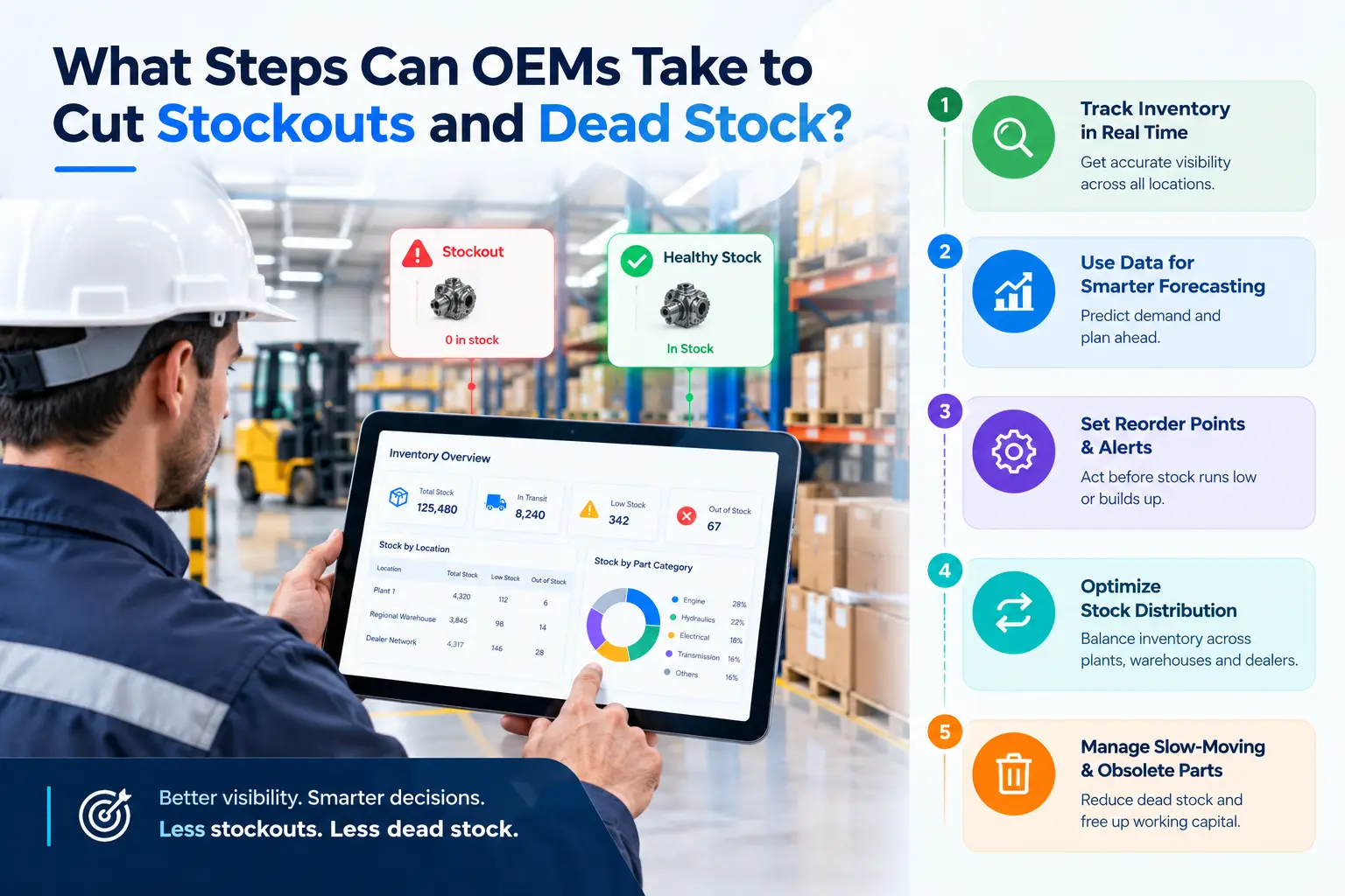Strategies to reduce OEM spare parts stockouts and dead inventory