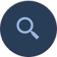 Magnifying glass search icon in a circular button.