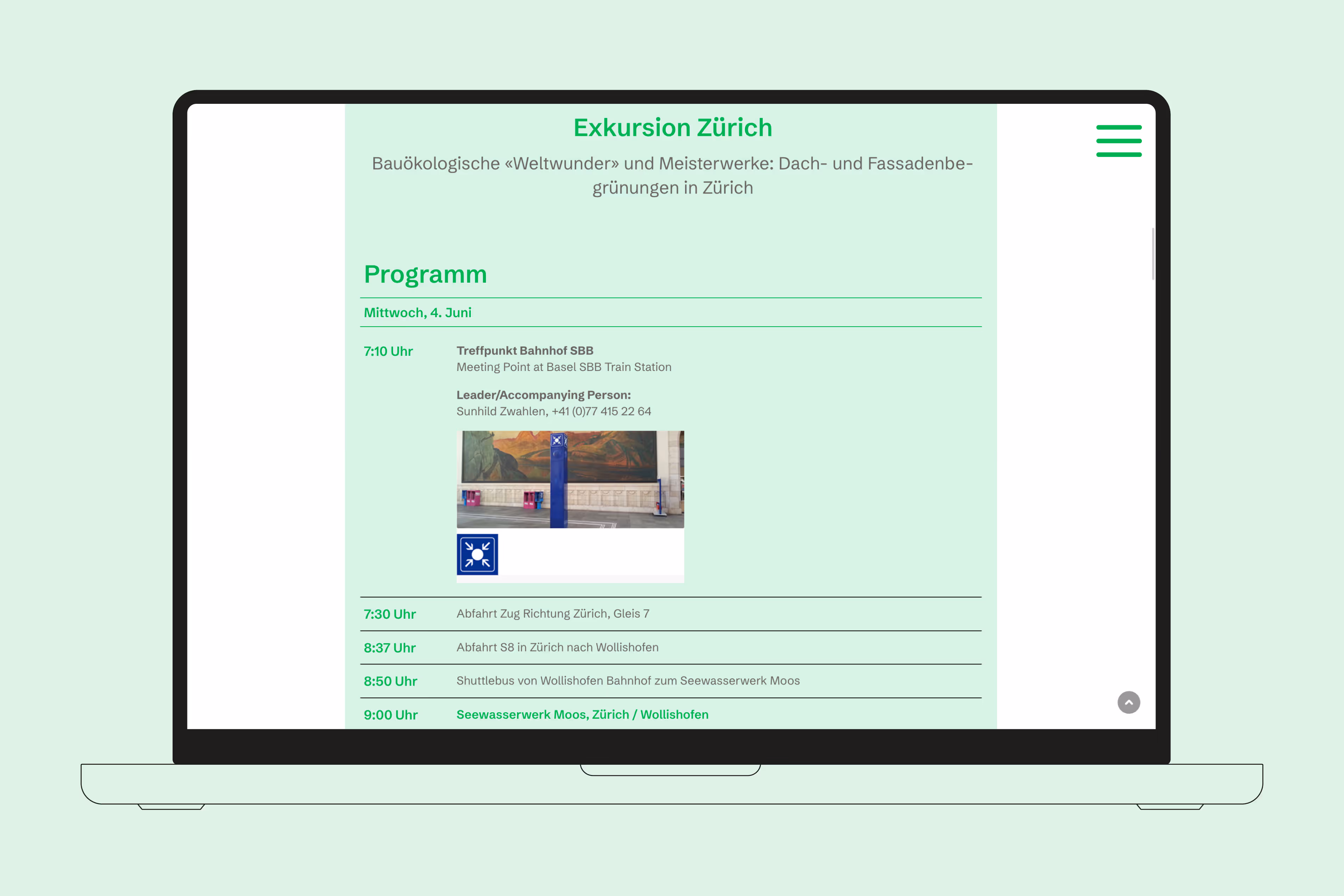 Verschiedene Ansichten Mobile Website