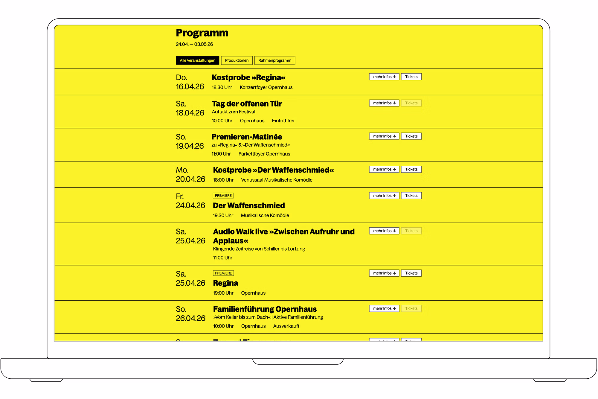 Flyer GGG Kulturkick in Lila, Neongelb und Neongrün