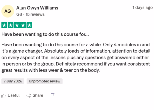 screenshot review of course message