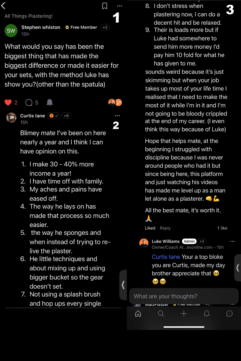 screenshot review of course message
