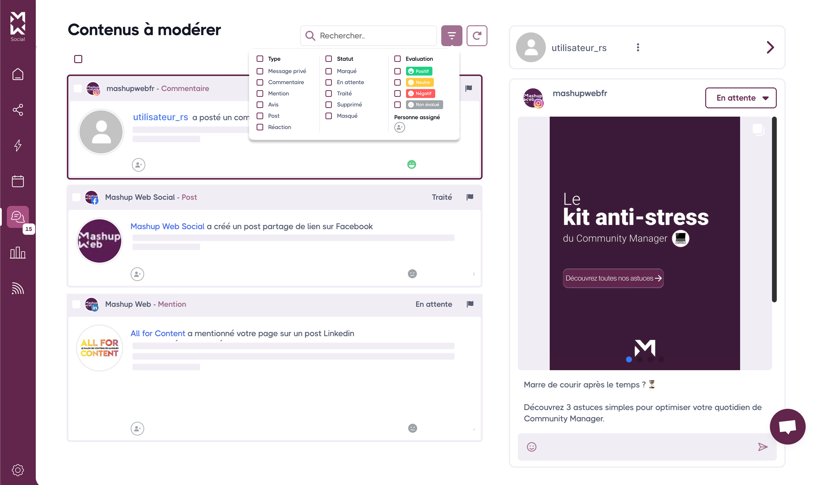 Menu Mashup Web Social
