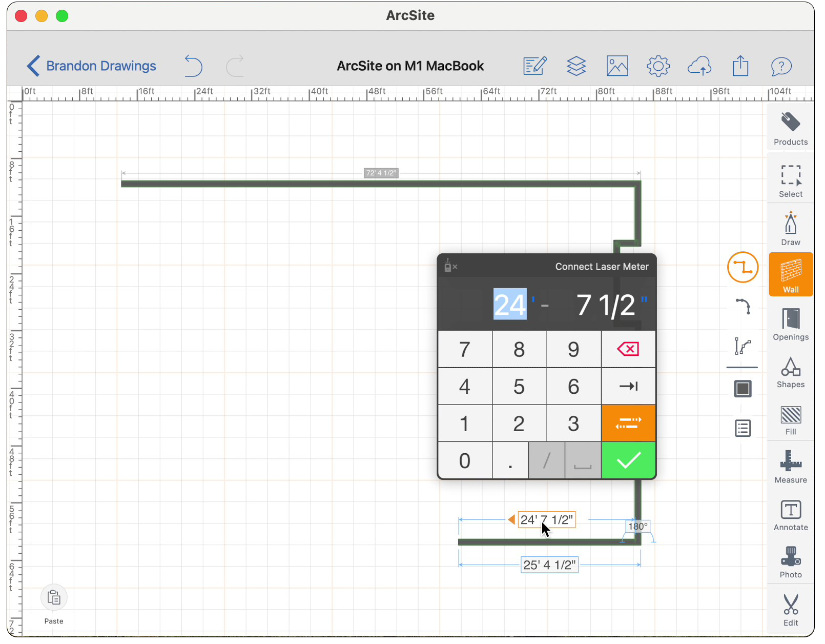 Starting to draw 2 with input_ArcSite on MacBook