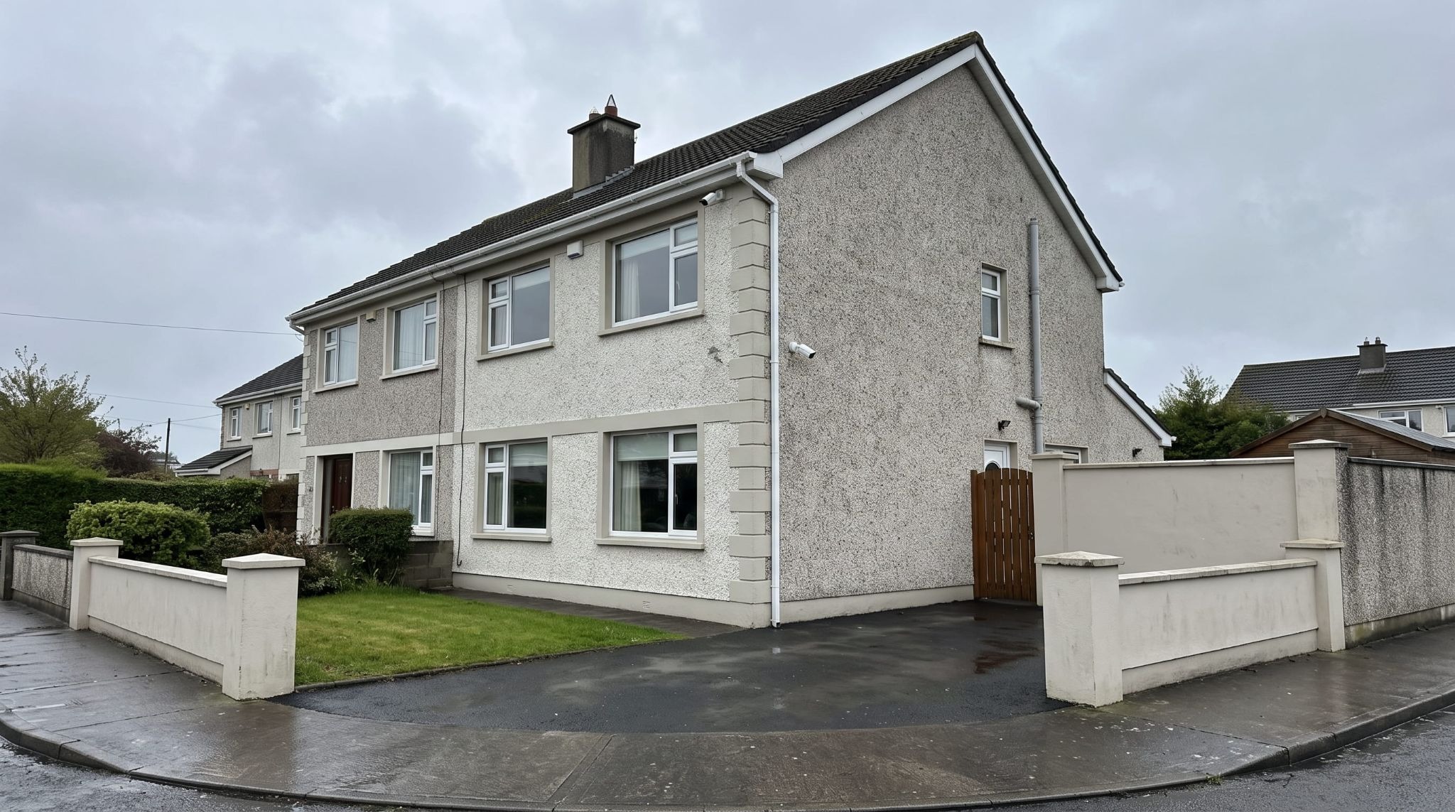 Four camera CCTV system installed on the front and side of a semi-detached house in Ireland