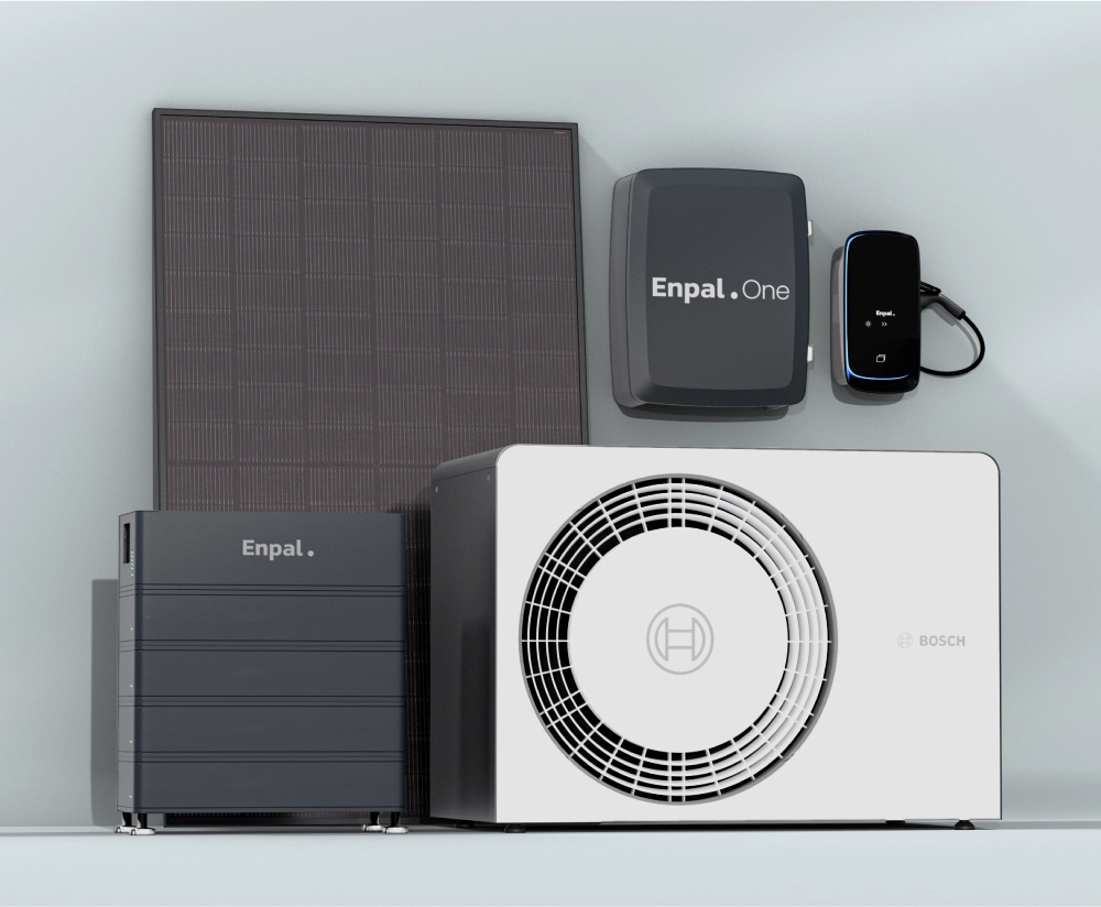 Enpal Komplettpaket mit PV-Modul, Wärmepumpe, Stromspeicher, Wallbox und Enpal.One