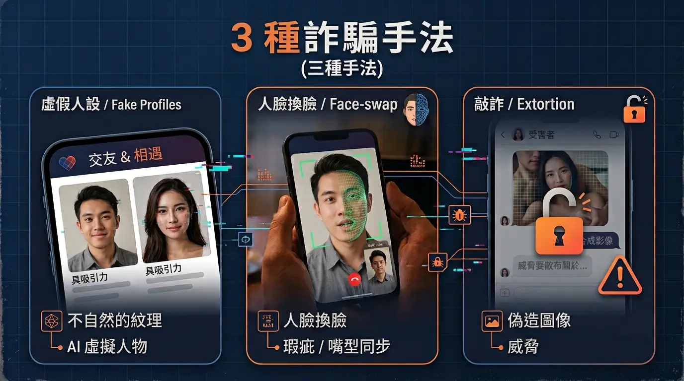 警訊示例:詐騙者常閃躲個人問題,反而要求你提供敏感資訊