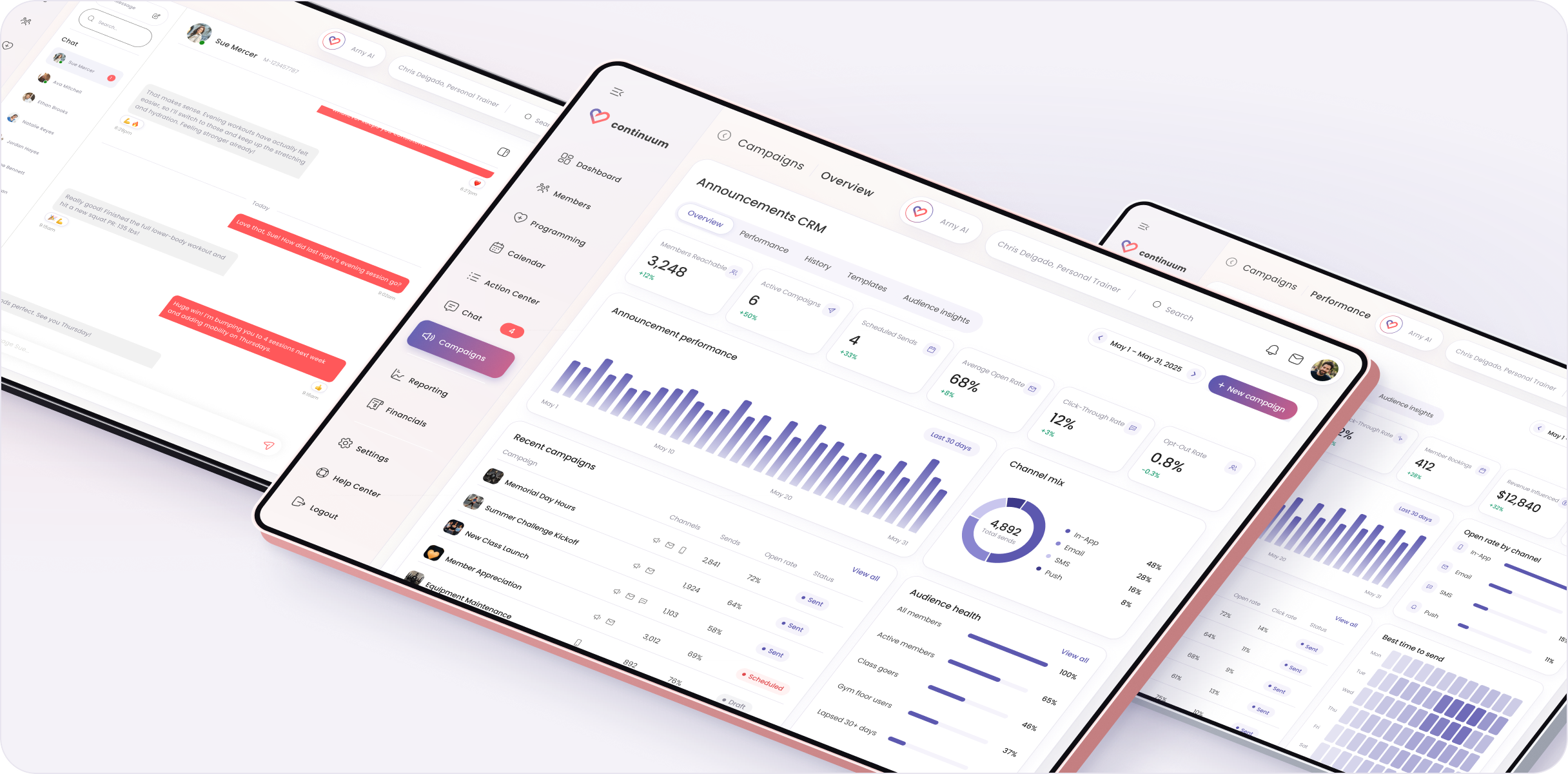 Coach, message, and grow your book from one screen.