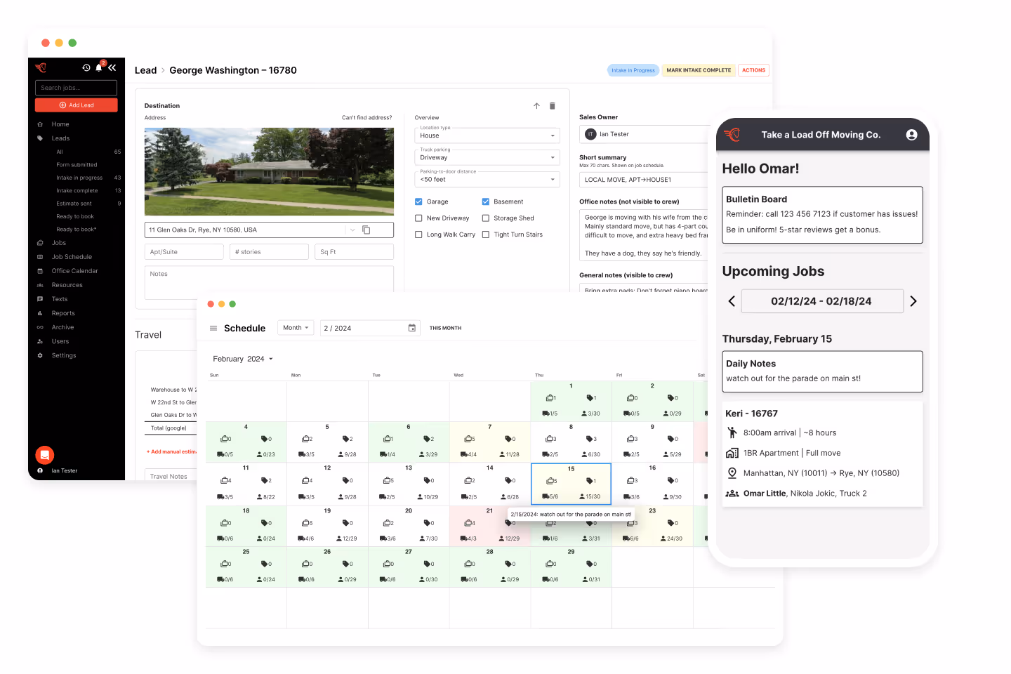 Image of Chariot's platform for moving companies