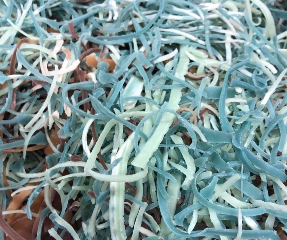 Soap scrap being recycled into new bars