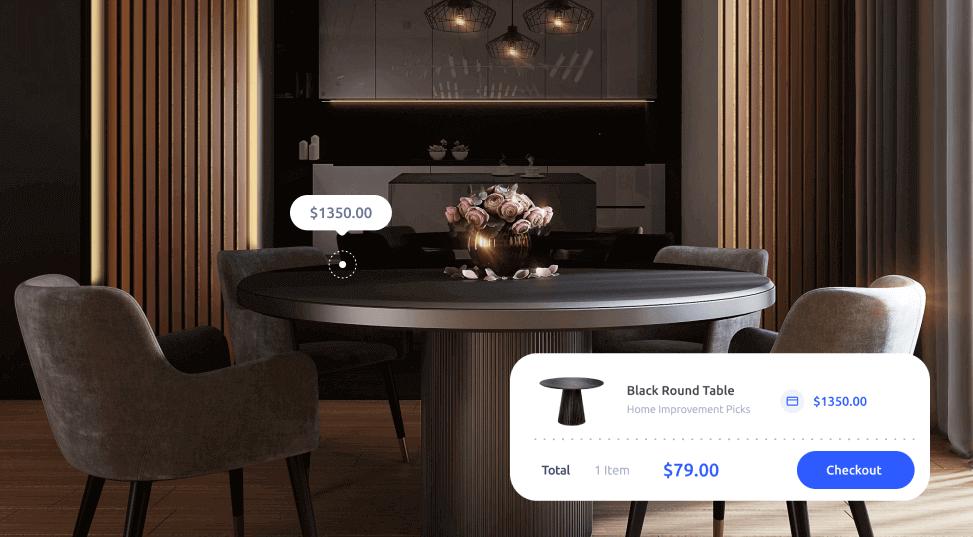 realistic render of living room