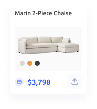 Fig App Interface Graphic Sofa Card Price