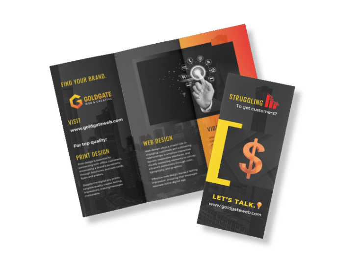 A graphic of a brochure, for marketing